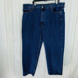 Mens Levis 550 Denim Blue Jeans Medium Wash Relaxed Fit Tapered W 46 L 30